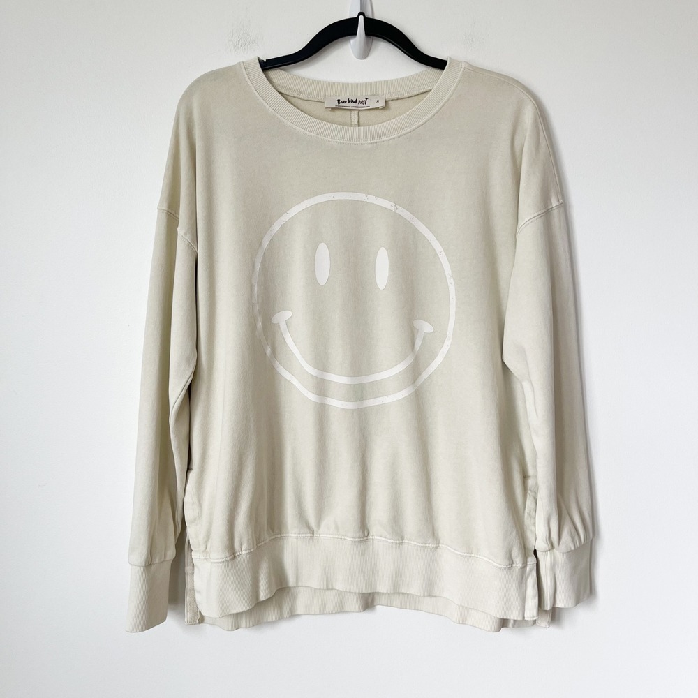 Three Bird Nest Catch My Smile Oversize Sweatshirt Womens Small